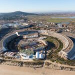 Aerial view of Cap d'Agde on the French Mediterranean coast, Europe's famous naturist and lifestyle resort